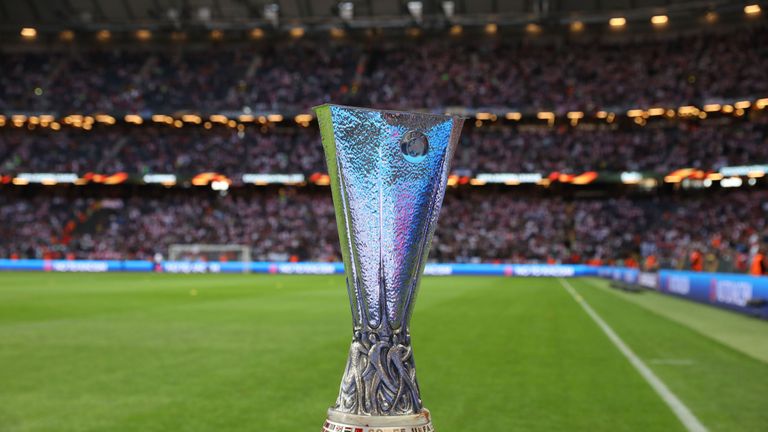 The Europa League trophy in Stockholm