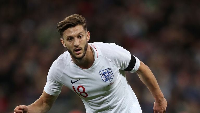 England midfielder Adam Lallana