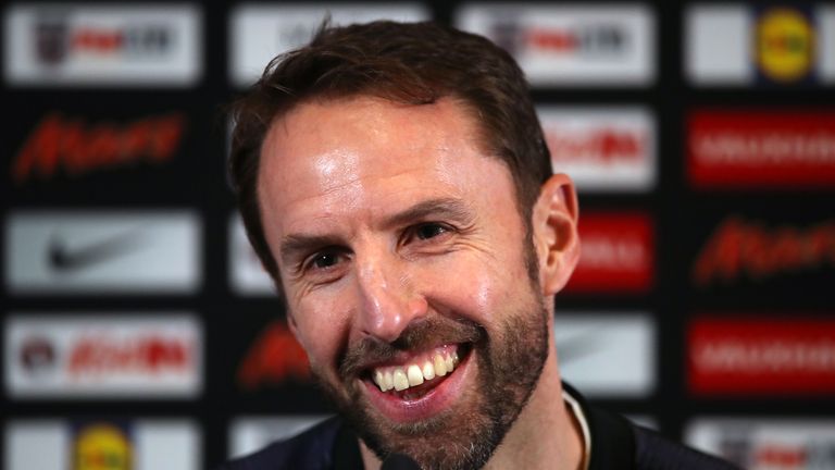 England manager Gareth Southgate during a press conference at Steigenberger Airport Hotel, Amsterdam