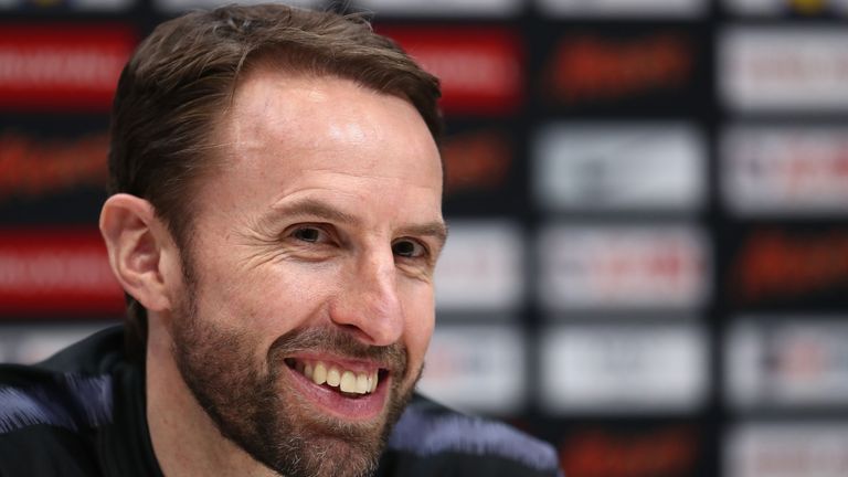 England manager Gareth Southgate speaks during a press conference on the eve of their international friendly against Italy