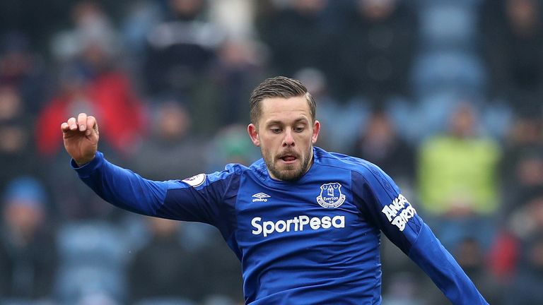 Gylfi Sigurdsson in action during the Premier League match between Burnley and Everton at Turf Moor on March 3, 2018