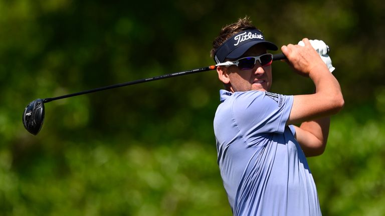 during the first round of the Houston Open at the Golf Club of Houston on March 29, 2018 in Humble, Texas.
