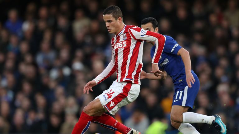 Stoke City's Ibrahim Afellay in action against Chelsea
