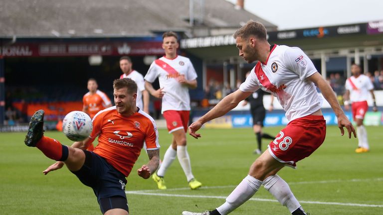 during the Sky Bet League Two match between Luton Town and Newport County at Kenilworth Road on September 30, 2017 in Luton, England.