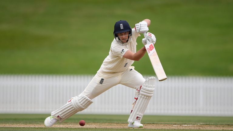 Joe Root during day two of the Test warm up match between England and New Zealand Cricket XI at Seddon Park on March 17, 2018 in Hamilton, New Zealand