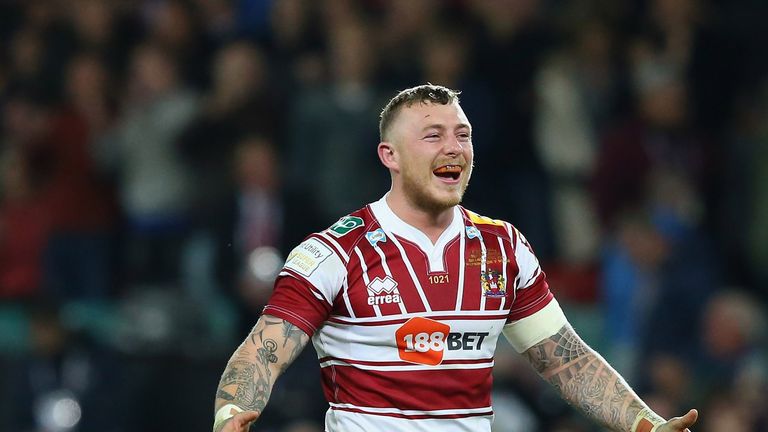 Josh Charnley playing for Wigan in 2016
