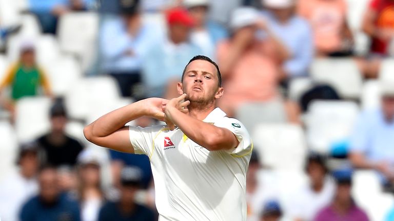 CAPE TOWN, SOUTH AFRICA - MARCH 24: Josh Hazlewood of Australia during day 3 of the 3rd Sunfoil Test match between South Africa and Australia at PPC Newlands on March 24, 2018 in Cape Town, South Africa. (Photo by Ashley Vlotman/Gallo Images)
