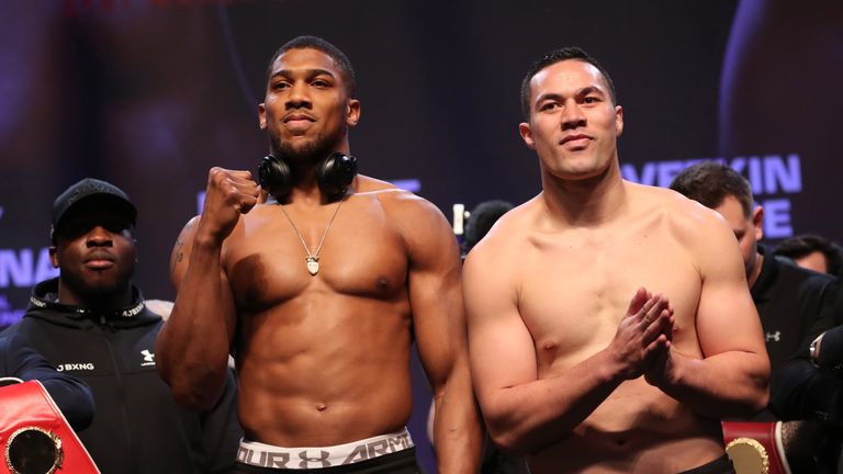 Anthony Joshua and Joseph Parker will fight between 10.15pm and 10.45pm on Saturday