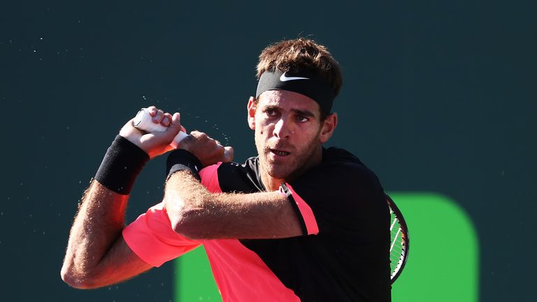 during Day 7 of the Miami Open at the Crandon Park Tennis Center on March 25, 2018 in Key Biscayne, Florida.