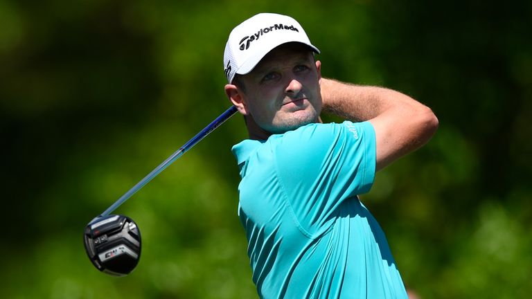 during the first round of the Houston Open at the Golf Club of Houston on March 29, 2018 in Humble, Texas.