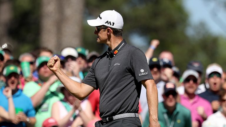 during the final round of the 2017 Masters Tournament at Augusta National Golf Club on April 9, 2017 in Augusta, Georgia.