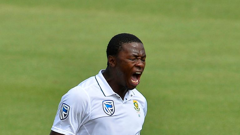 PORT ELIZABETH, SOUTH AFRICA - MARCH 09: Kagiso Rabada of South Africa celebrates the wicket of Steven Smith (capt) of Australia during day 1 of the 2nd Sunfoil Test match between South Africa and Australia at St George's Park on March 09, 2018 in Port Elizabeth, South Africa. (Photo by Ashley Vlotman/Gallo Images/Getty Images)