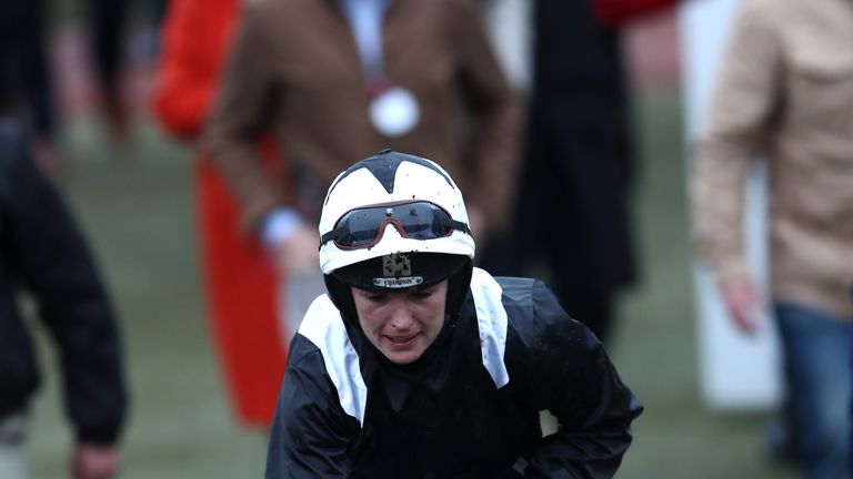 Katie Walsh on Relegate after winning the Champion Bumper at Cheltenham