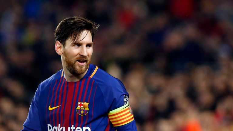 Barcelona's Argentinian forward Lionel Messi looks on during the UEFA Champions League Round of 16 second leg against Chelsea