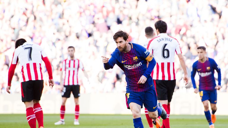 Barcelona 2 0 Athletic Bilbao Paco Alcacer And Lionel Messi Keep Ernesto Valverde S Side On Course For 25th La Liga Title Football News Sky Sports