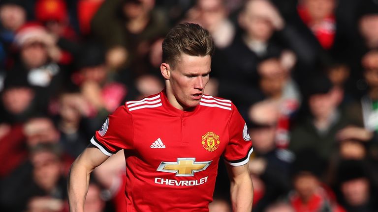 Scott McTominay during the Premier League match between Manchester United and Chelsea at Old Trafford on February 25, 2018 in Manchester, England.