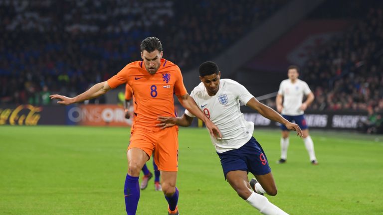 during the international friendly match between Netherlands and England at Johan Cruyff Arena on March 23, 2018 in Amsterdam, Netherlands.