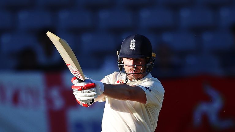 Mark Stoneman plays a shot during England's second innings