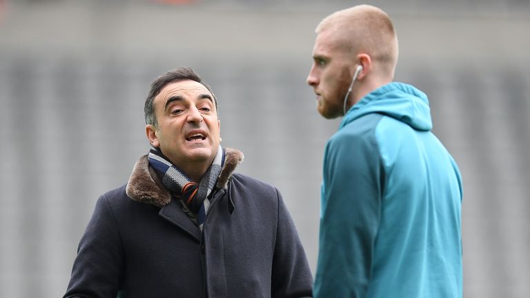  during the Premier League match between Newcastle United and Swansea City at St. James Park on January 13, 2018 in Newcastle upon Tyne, England.