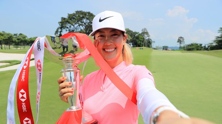 Michelle Wie during the final round of the HSBC Women's World Championship at Sentosa Golf Club on March 4, 2018 in Singapore.