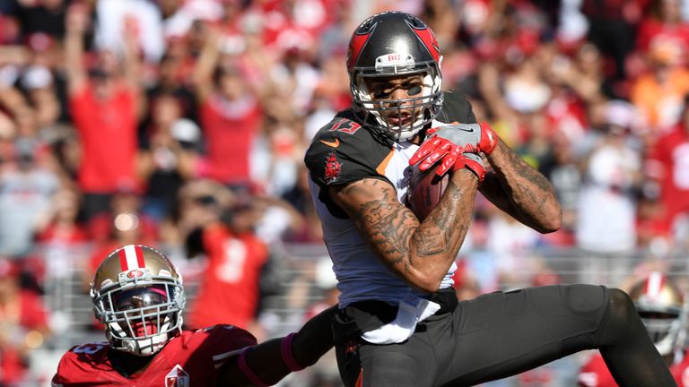 Mike Evans during their NFL game at Levi's Stadium on October 23, 2016 in Santa Clara, California.