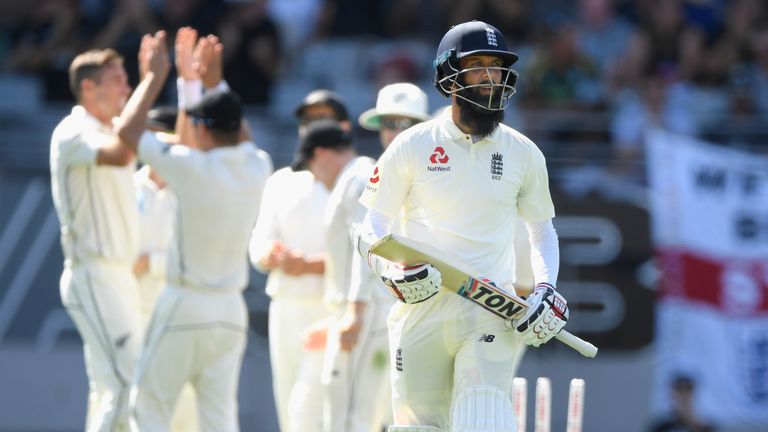 during the First Test Match between the New Zealand Black Caps and England at Eden Park on March 22, 2018 in Auckland, New Zealand.