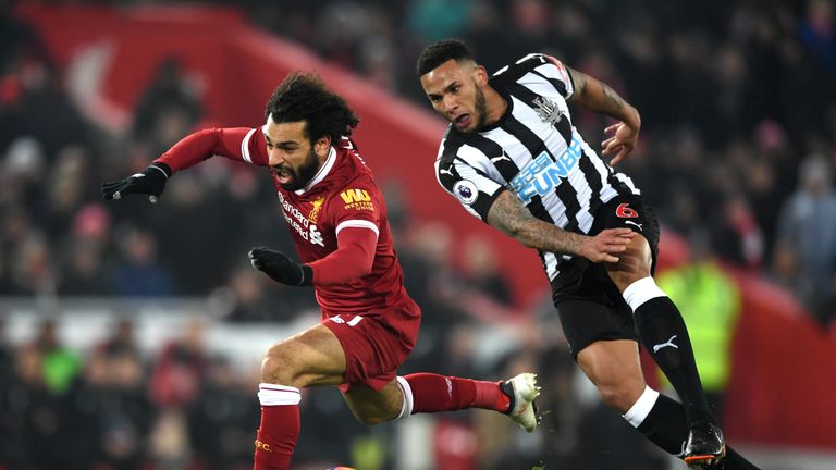 during the Premier League match between Liverpool and Newcastle United at Anfield on March 3, 2018 in Liverpool, England.