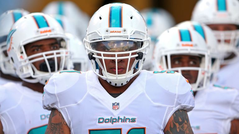 Mike Pouncey during a preseason game  at EverBank Field on August 9, 2013 in Jacksonville, Florida.