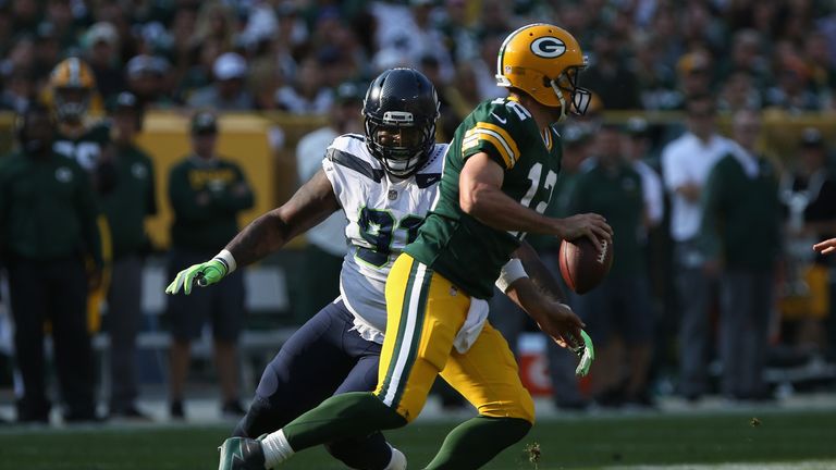 Sheldon Richardson at Lambeau Field on September 10, 2017 in Green Bay, Wisconsin.