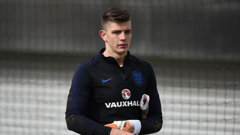 Nick Pope at England training