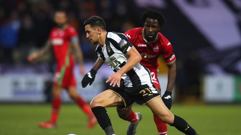 Noor Husin in action for Notts County against Swansea in the FA Cup