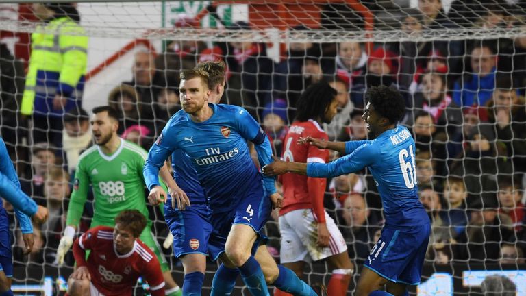 NOTTINGHAM, ENGLAND - JANUARY 07: of Arsenal during the FA Cup 3rd Round match between Nottingham Forest and Arsenal at City Ground on January 7, 2018 in Nottingham, England. (Photo by Stuart MacFarlane/Arsenal FC via Getty Images)