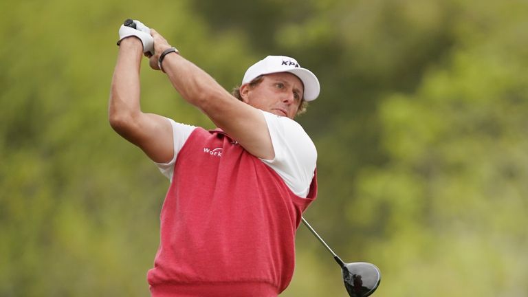Phil Mickelson plays his shot from the third tee during the third round of the WGC-Dell Match Play at Austin Country Club on March 23, 2018