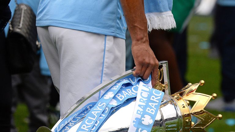 The sky-blue ribbon will adorn the Premier League trophy for a third time following Manchester City's emphatic triumph