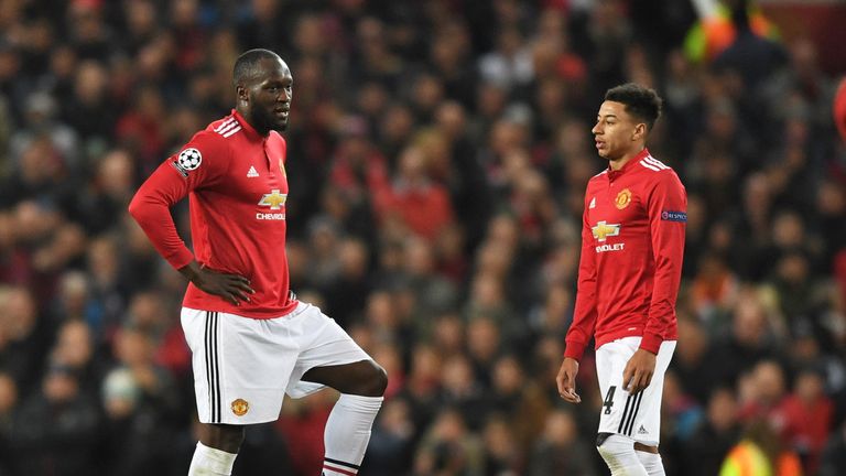 Manchester United duo Romelu Lukaku and Jesse Lingard look dejected during the defeat to Sevilla