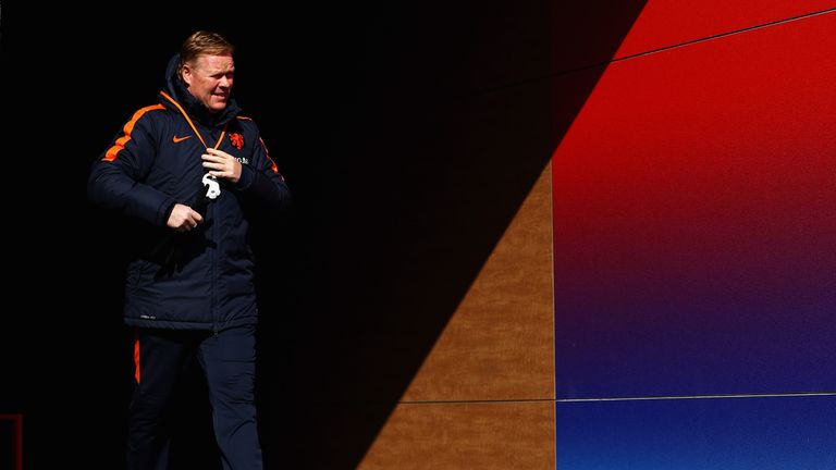 during the Netherlands Training session held at KNVB Sportcentrum on March 20, 2018 in Zeist, Netherlands.  The Netherlands will play England in a International Friendly match on March 23 in the Amsterdam ArenA.