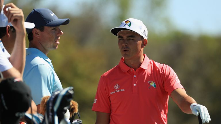 Rory McIlroy and Rickie Fowler during the first round at the Arnold Palmer Invitational Presented By MasterCard at Bay Hill Club and Lodge on March 15, 2018 in Orlando, Florida.