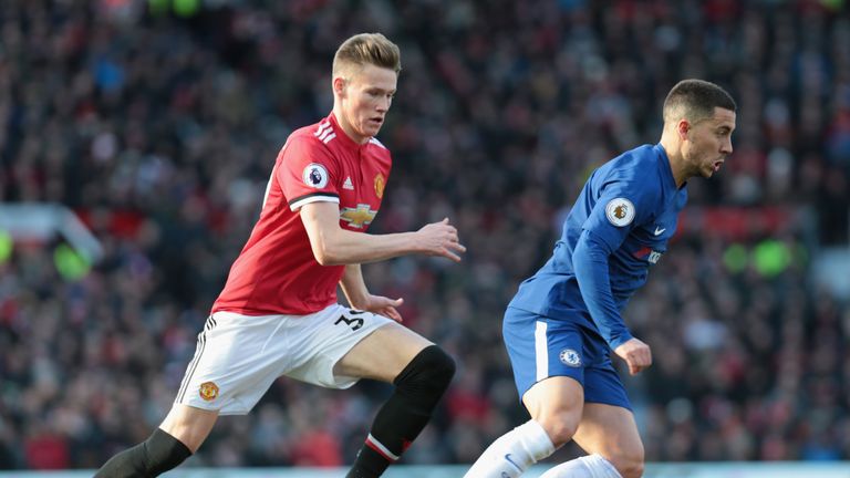 during the Premier League match between Manchester United and Chelsea at Old Trafford on February 25, 2018 in Manchester, England.