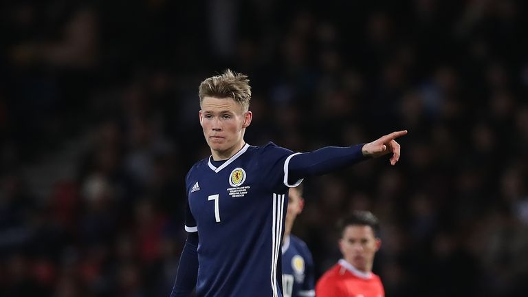 GLASGOW, SCOTLAND - MARCH 23:  Scott McTominay of Scotland is seen during the Vauxhall International Challenge match between Scotland and Costa Rica at Hampden Park on March 23, 2018 in Glasgow, Scotland. (Photo by Ian MacNicol/Getty Images)