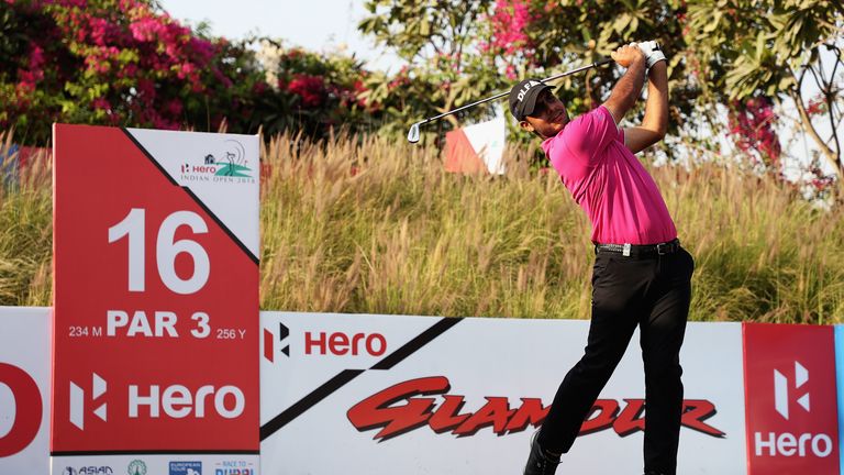 Shubhankar Sharma during day two of the Hero Indian Open at Dlf Golf and Country Club on March 9, 2018 in New Delhi, India.
