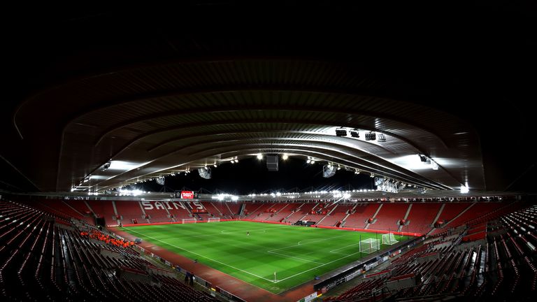 General view inside St Mary's stadium ahead of the Premier League match between Southampton and Leicester City on December 13, 2017