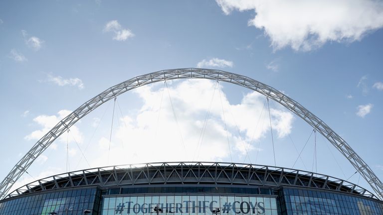  during the Premier League match between Tottenham Hotspur and Crystal Palace at Wembley Stadium on November 5, 2017 in London, England.