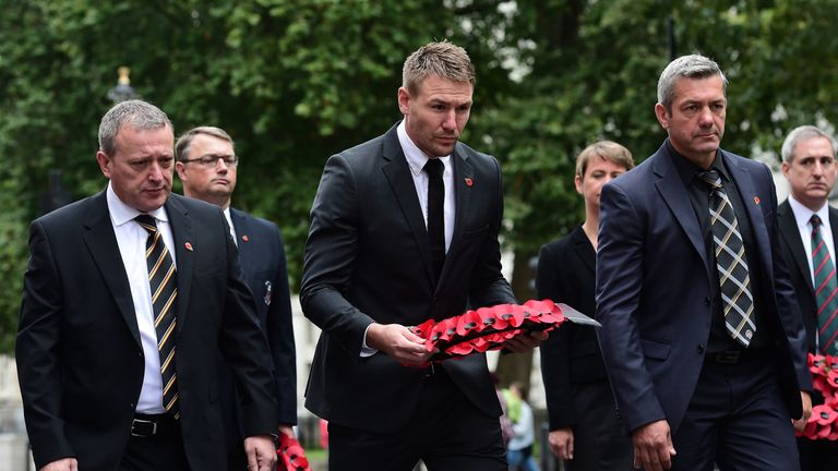 Picture by Alex Broadway/SWpix.com - 22/08/2014 - Rugby League - RFL Commemorative wreath laying ceremony, The Cenotaph, London, England - 