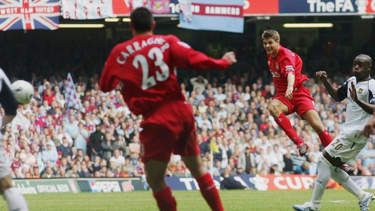Steven Gerrard's wonder-strike earned Liverpool extra-time and a penalty shoot-out they would eventually win in the 2006 FA Cup final