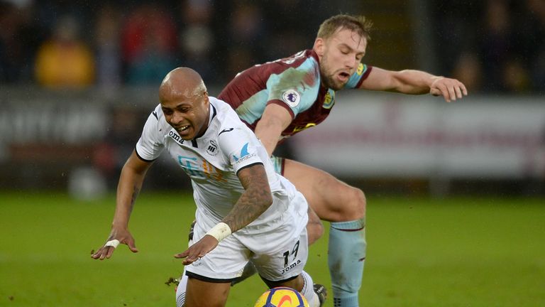 Swansea striker Andre Ayew will face his former club