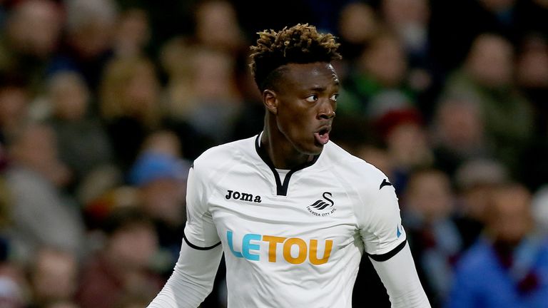 Tammy Abraham in action for Swansea against Burnley