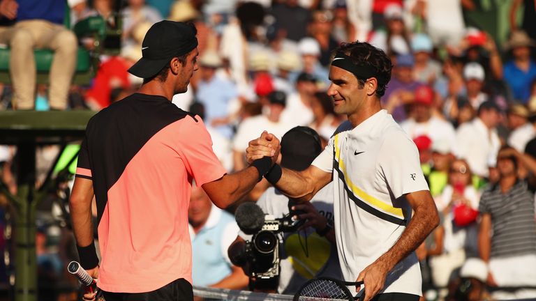 during the Miami Open Presented by Itau at Crandon Park Tennis Center on March 24, 2018 in Key Biscayne, Florida.