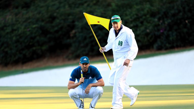 during the final round of the 2017 Masters Tournament at Augusta National Golf Club on April 9, 2017 in Augusta, Georgia.