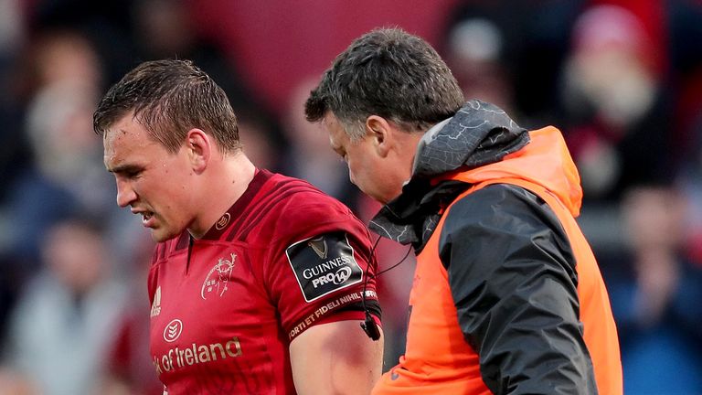 Tommy O'Donnell was forced off injured with an arm injury, which will be a worry for Munster