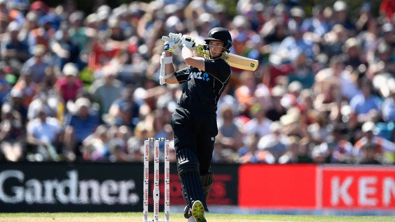 during the 5th ODI between New Zealand and England at Hagley Oval on March 10, 2018 in Christchurch, New Zealand.